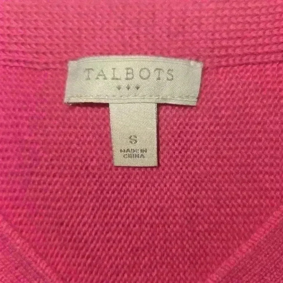 Talbots Womens Lightweight V-Neck Tunic Sweater Pink Size Small - Picture 8 of 11